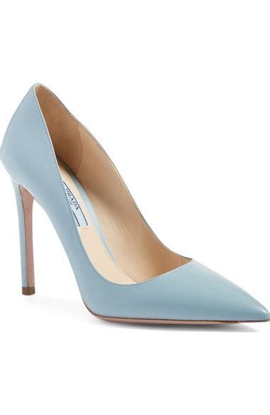 pointy toe pump prada light blue|prada pumps and sandals.